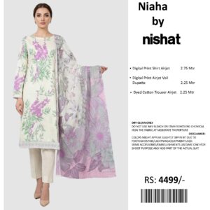 NISHAT PRINTED LAWN UNSTITCHED 3 PIECE