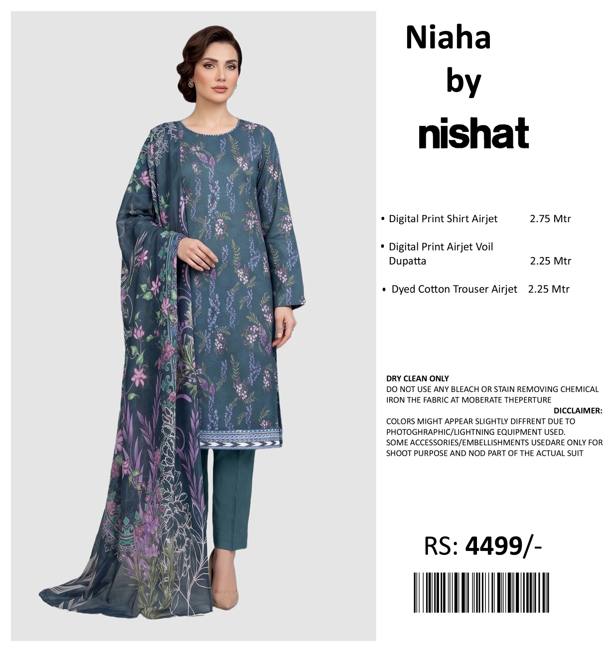 NISHAT PRINTED LAWN UNSTITCHED 3 PIECE