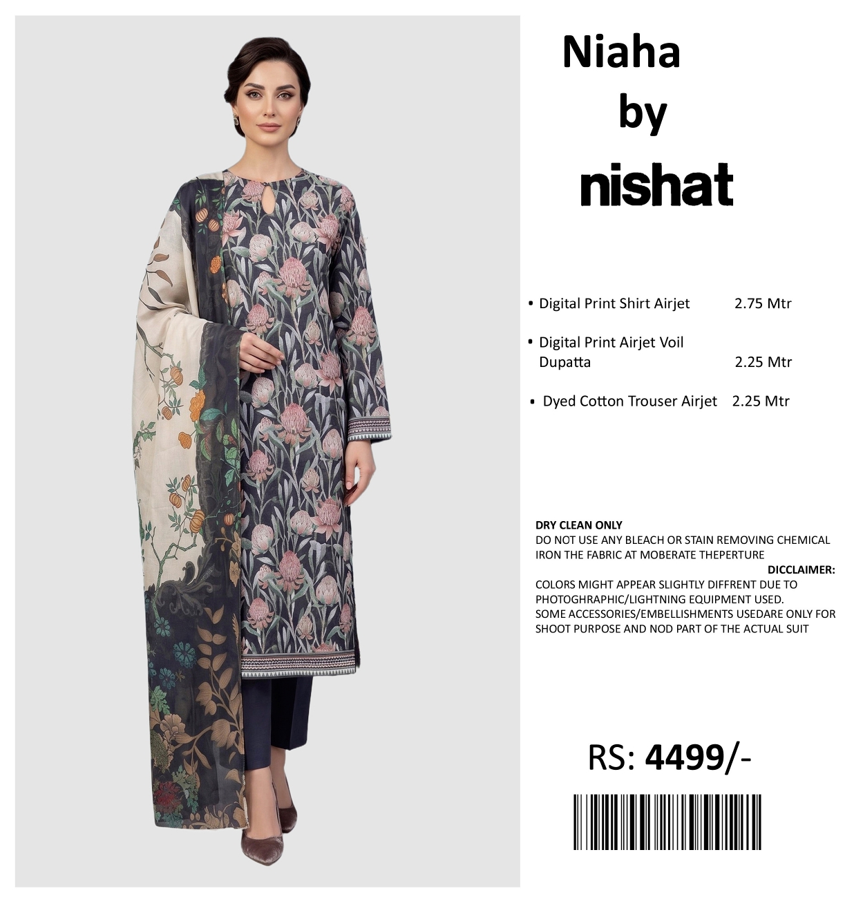 NISHAT PRINTED LAWN UNSTITCHED 3PIECE