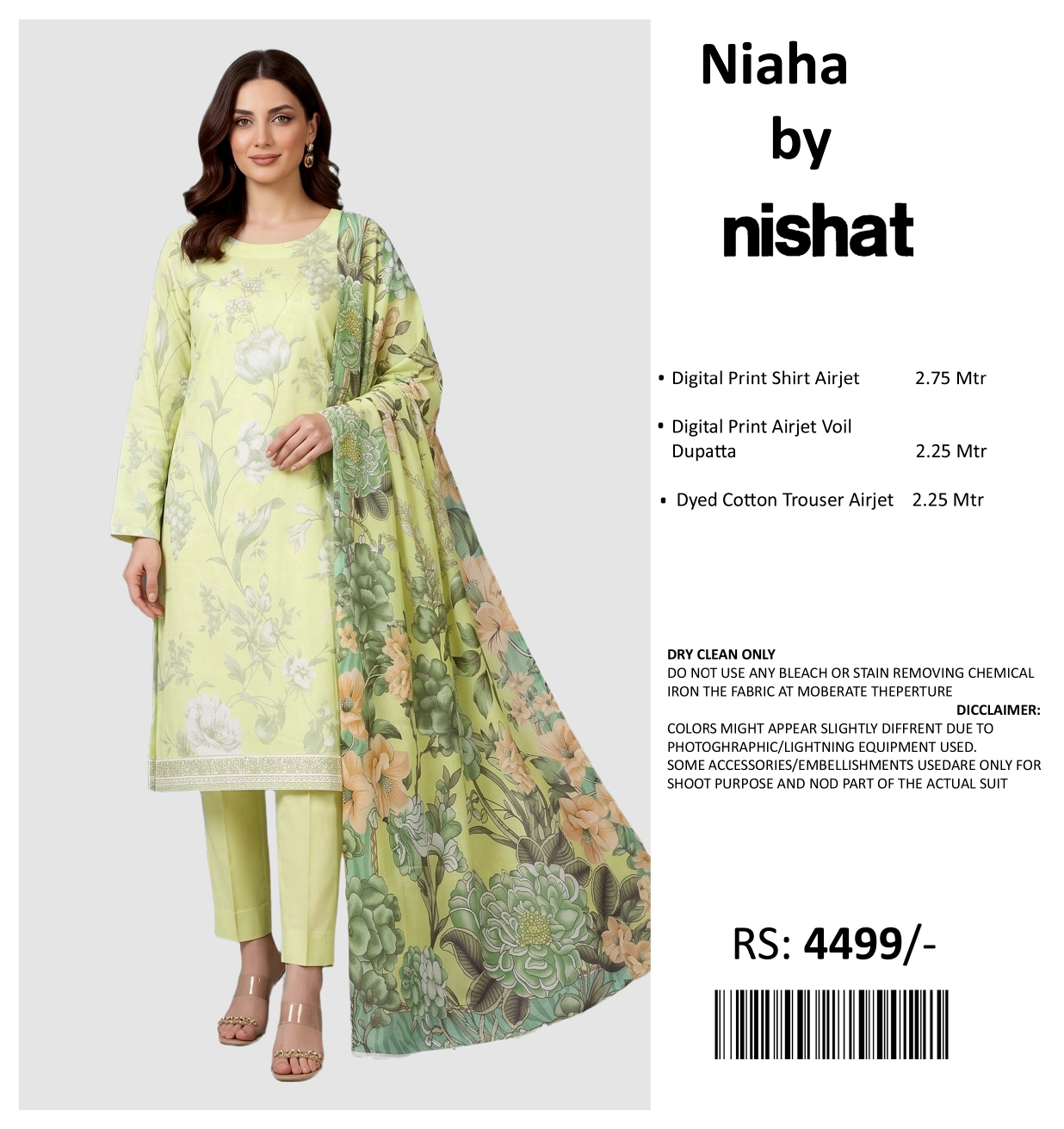 NISHAT PRINTED LAWN UNSTITCHED 3PIECE