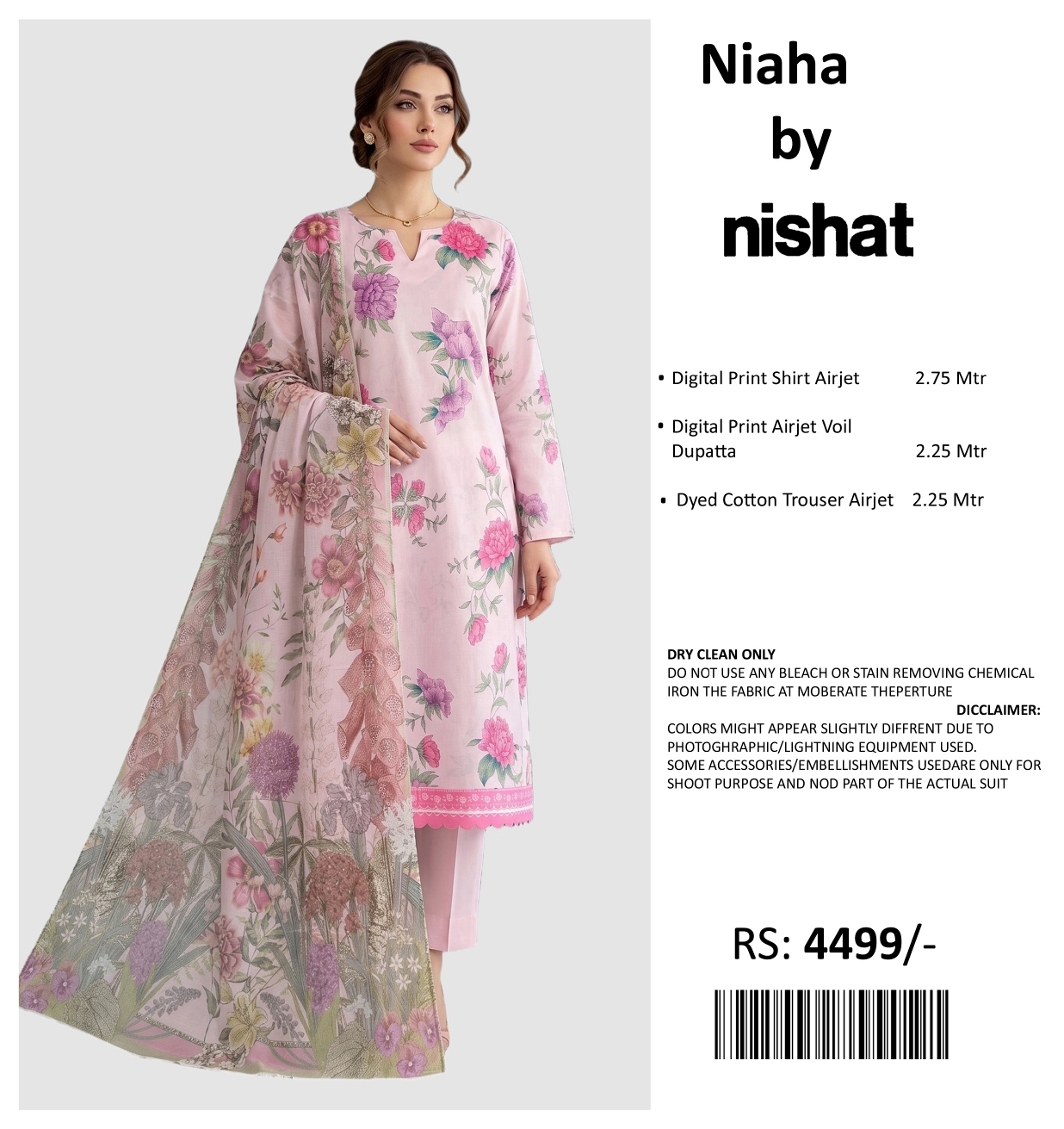 NISHAT PRINTED LAWN UNSTITCHED 3PIECE